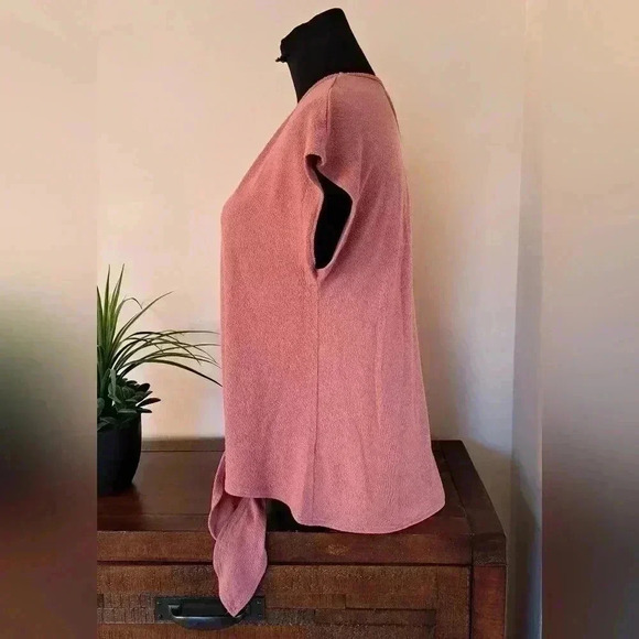 ❤️ Pleione Soft Knit V-neck Top Tie Front Womens Size Small - Picture 2 of 8